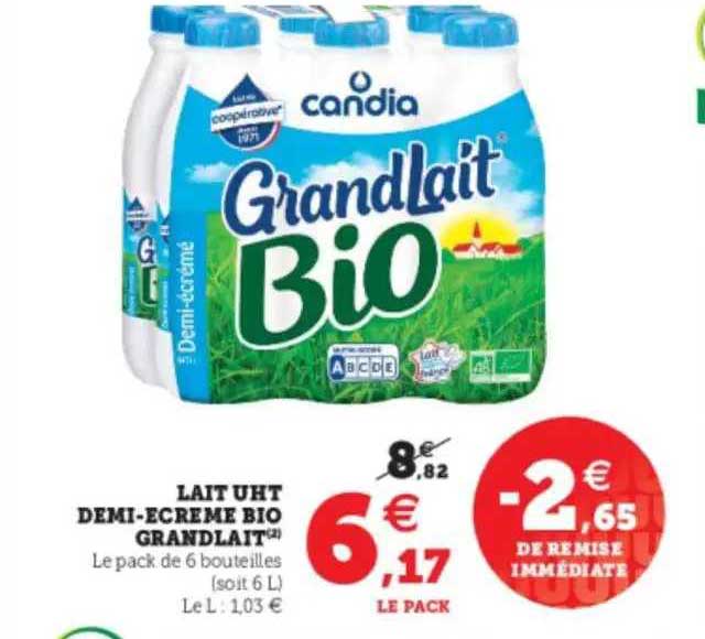lait uht demi-écrémé bio grandlait