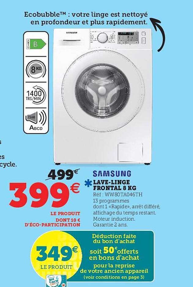 lave-linge frontal 8 kg samsung