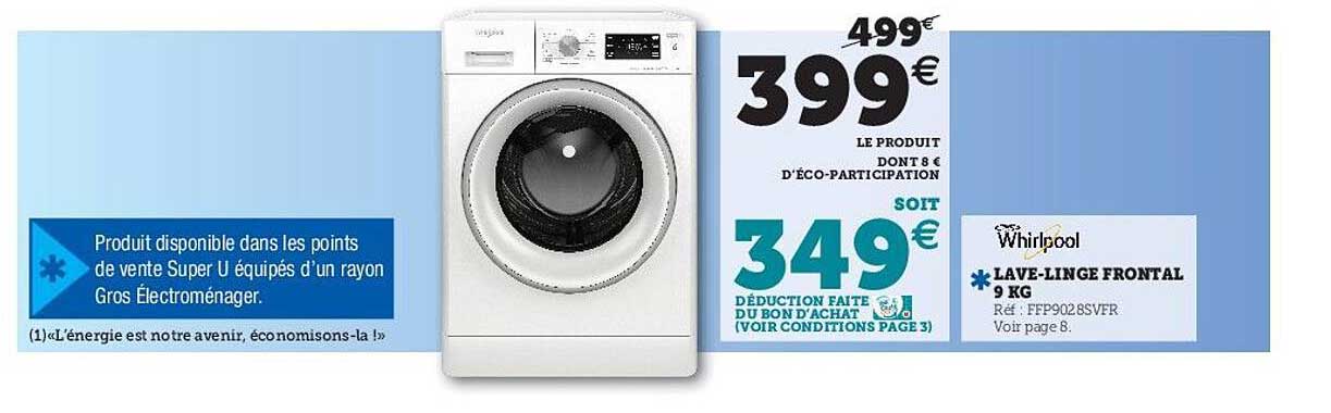 lave-linge frontal 9 kg whirlpool