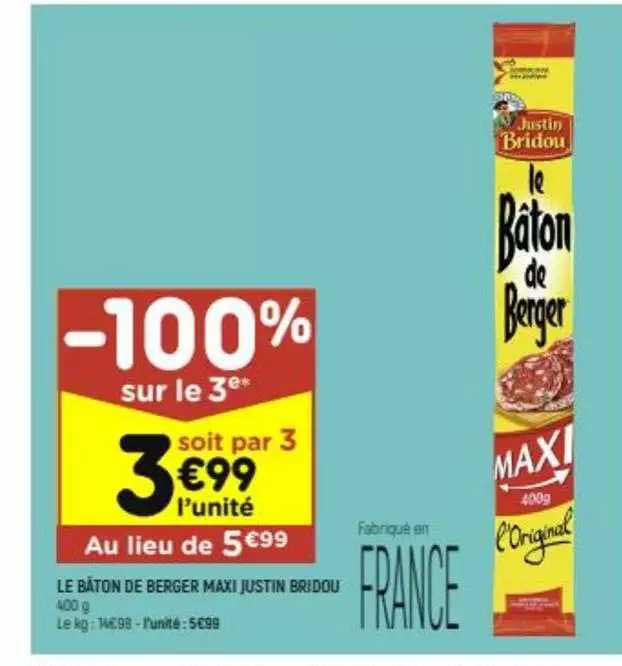 le bâton de berger maxi justin bridou