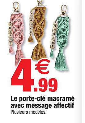 le porte-clé macramé avec message affectif