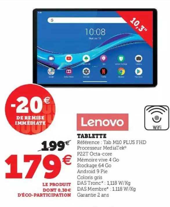 lenovo tablette tab m10 plus fhd