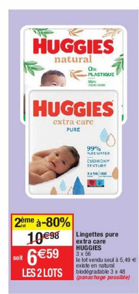Lingettes Pure Extra Care Huggies