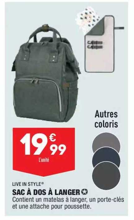 live in style sac à dos à langer