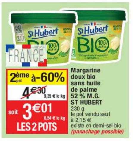 margarine doux bio sans huile de palme 52% mg st hubert