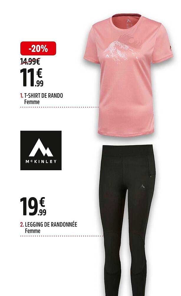 mckinley legging de randonée ou t-shirt de rando femme