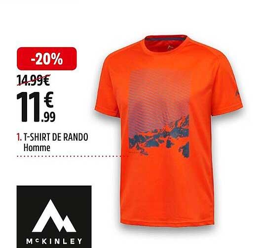 mckinley t-shirt de rando homme