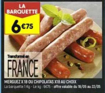 Merguez X18 Ou Chipolatas X18 Au Choix