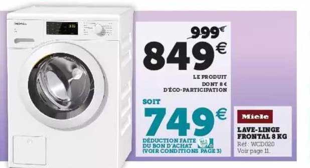 miele lave-linge frontal 8kg