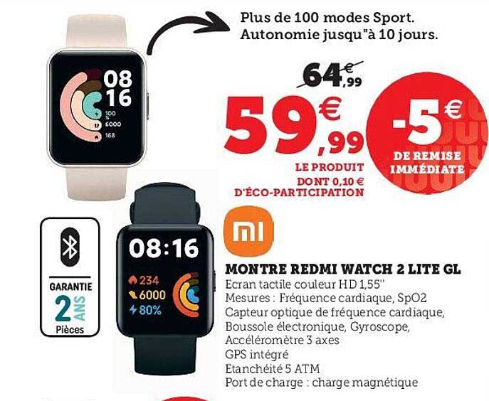 Montre Redmi Watch 2 Lite Gl Xiaomi