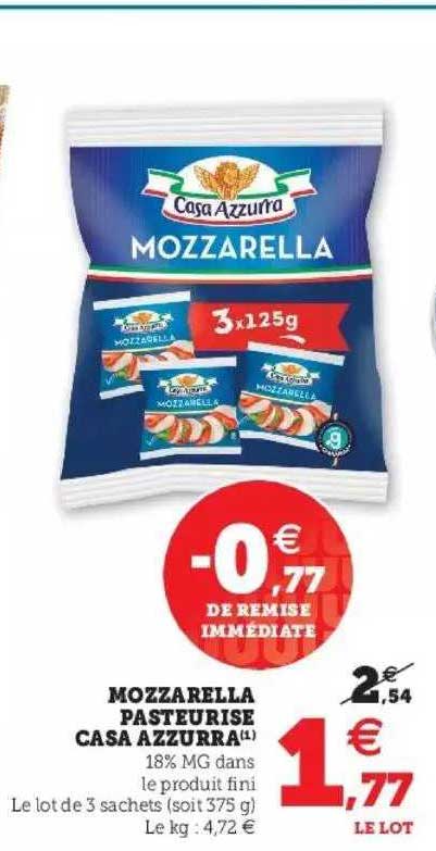 mozzarella pasteurisé casa azzurra