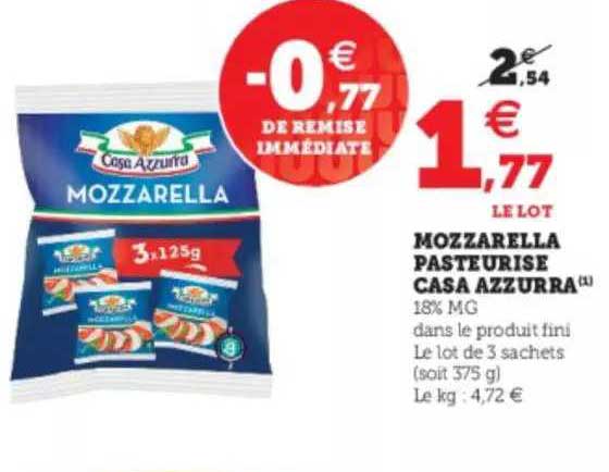 mozzarella pasteurise casa azzurra