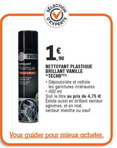 nettoyant plastique brillant vanille "tech9"