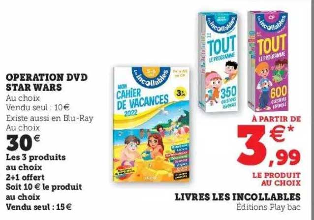 opération dvd star wars, livres les incollables