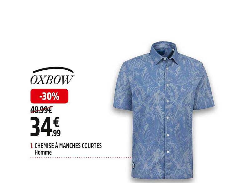 oxbow chemise à manches courtes homme