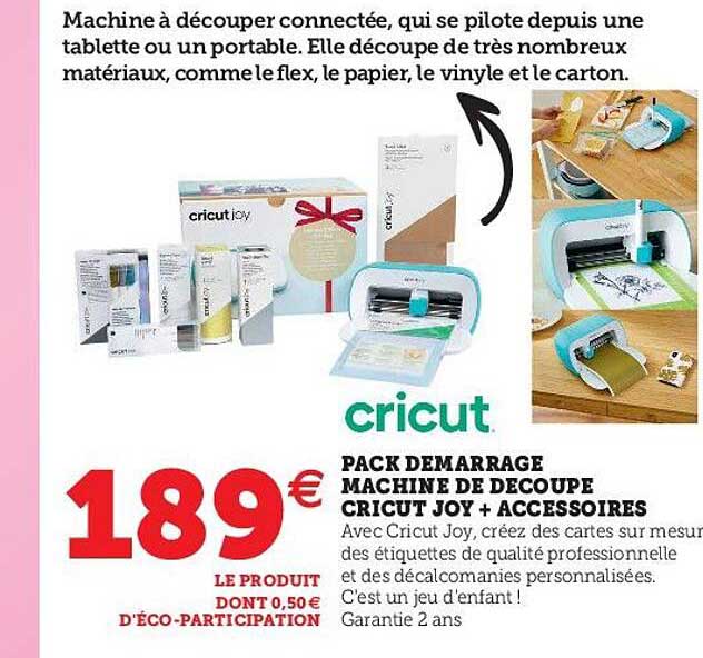 pack demarrage machine de découpe cricut joy + accessoires