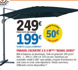 parasol excentré 4x3m "beaux jours"