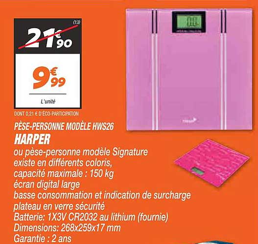pèse-personne modèle hws26 harper