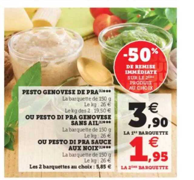 Pesto Genovese De Pra***, Ou Pesto Di Pra Genovese Sans Ail***, Ou Pesto Di Pra Sauce Aux Noix***
