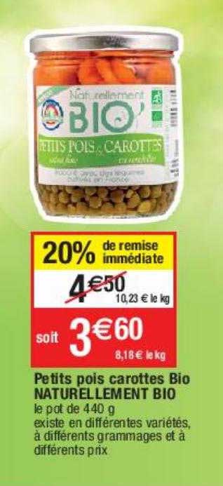 petits pois carottes bio naturellement bio