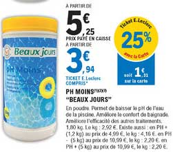 ph moins "beaux jours"