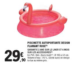 piscinette autoportante design flamant rose
