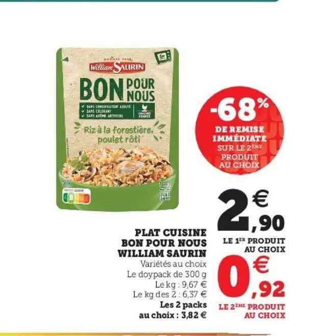 plat cuisiné bon pour nous william saurin