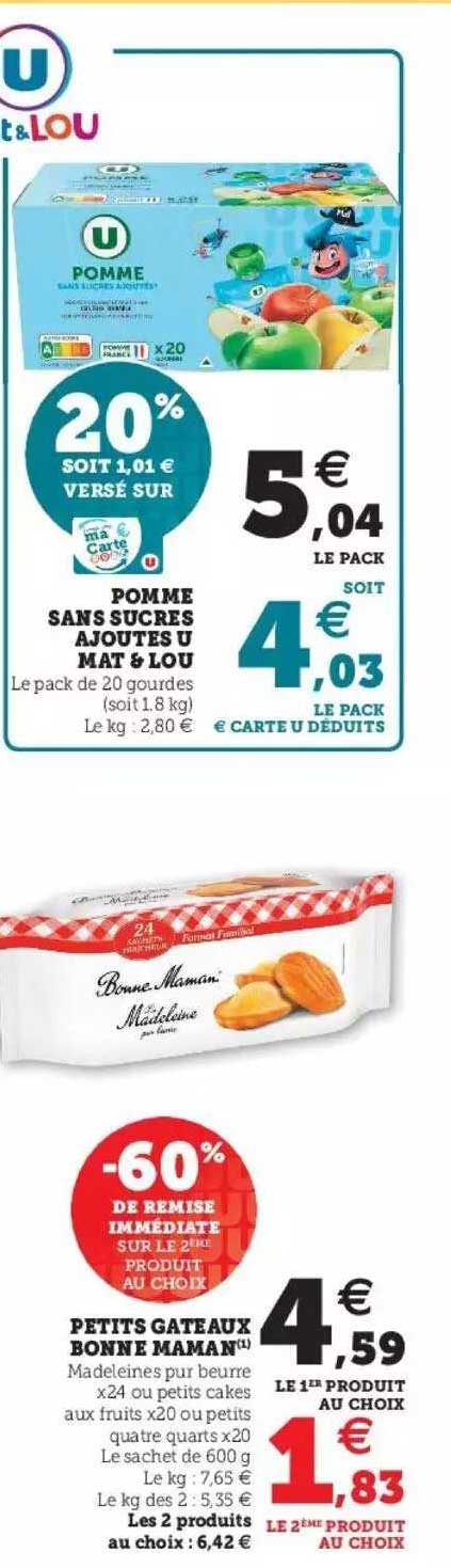 pomme sans scures ajoutés u mat & lou, petits gâteaux bonne maman