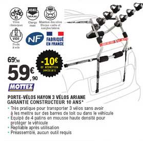 porte-vélos hayon 3 vélos ariane mottez