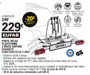 porte-vélos plateforme 3 vélos saffier