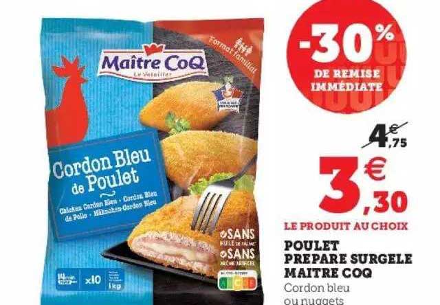 poulet préparé surgelé maître coq