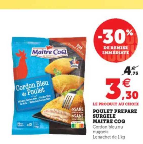poulet préparé surgelé maître coq