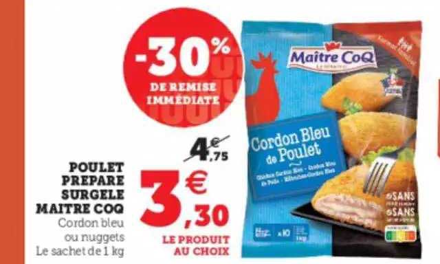 poulet préparé surgelé maître coq