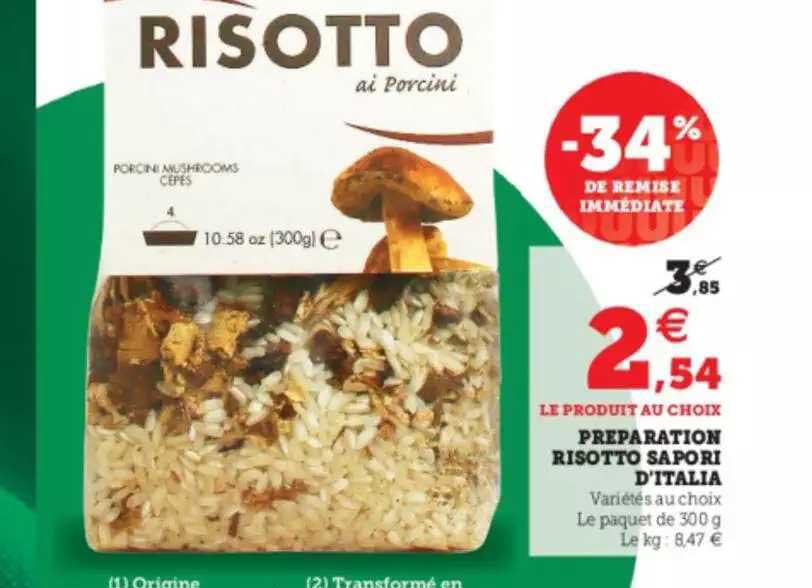 préparation risotto sapori d'italia