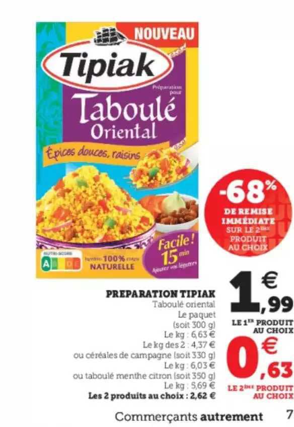 Préparation Tipiak