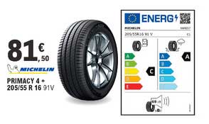 primacy 4 + 205 55 r 16 michelin
