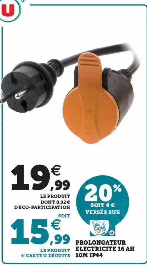prolongateur électricité 16 ah 10m ip44