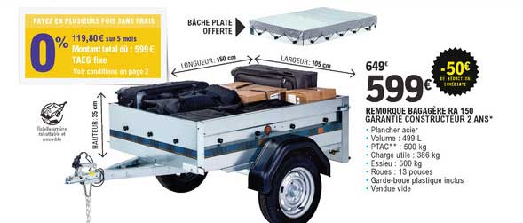Remorque Bagagère Ra 150