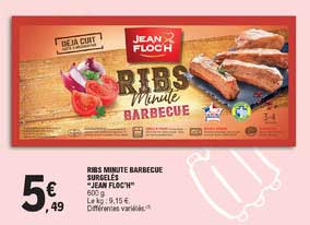 Ribs Minute Barbecue Surgelés "jean Floc'h"