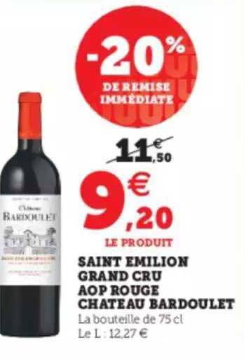 Saint émilion Grand Cru Aop Rouge Château Bardoulet
