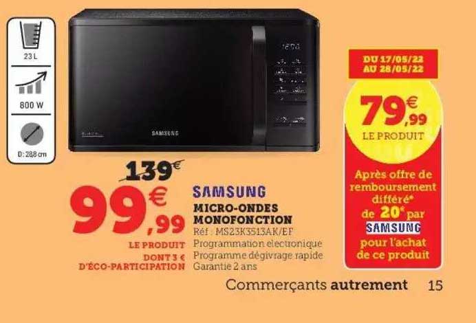 samsung micro-ondes monofonction