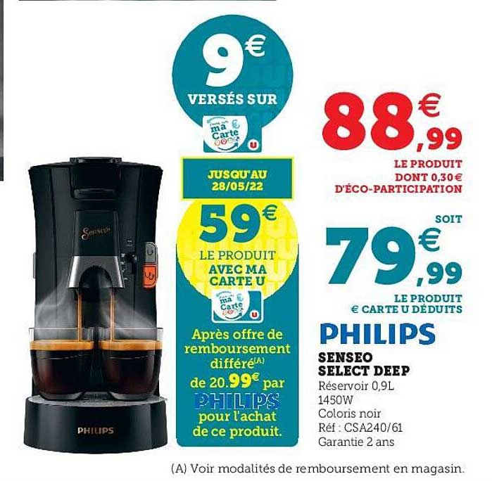 senseo select deep philips