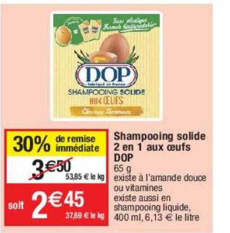 shampooing solide 2en1 aux oeufs dop