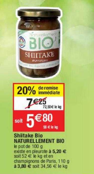 shiitake bio naturellement bio
