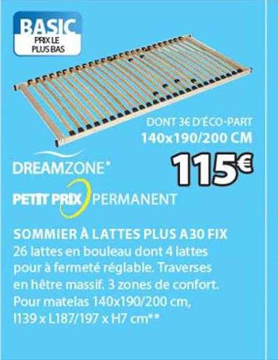 sommier à lattes plus a30 fix