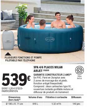 spa 4-6 places milan airjet