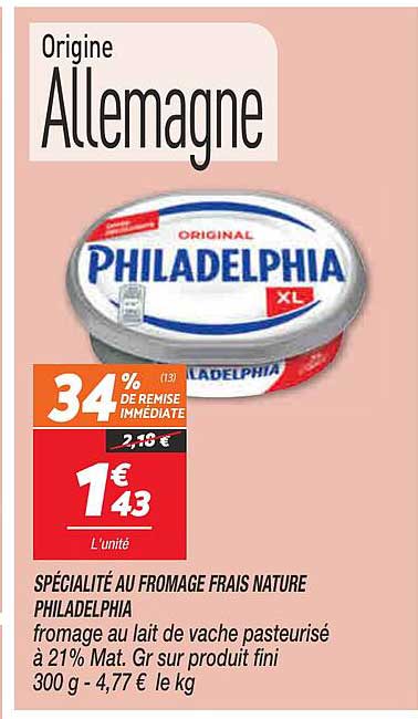Spécialité Au Fromage Frais Nature Philadelphia