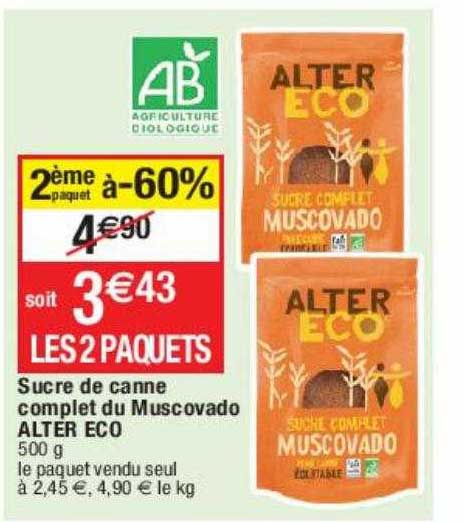 sucre de canne complet du muscovado alter eco