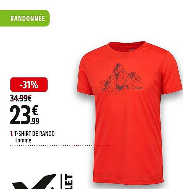 t-shirt de rando homme millet