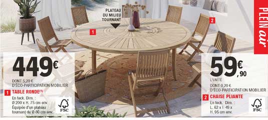 Table Ronde, Chaise Pliante